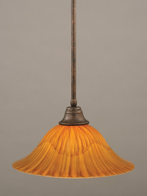 Stem Pendant With Hang Straight Swivel Shown In Bronze Finish With 16" Tiger Glass