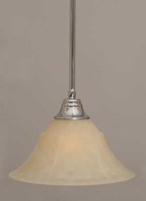 Stem Pendant With Hang Straight Swivel Shown In Chrome Finish With 14" Amber Marble Glass