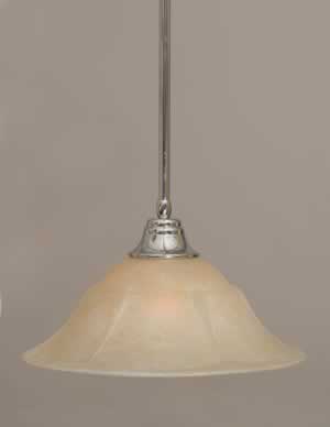 Stem Pendant With Hang Straight Swivel Shown In Chrome Finish With 16" Amber Marble Glass "