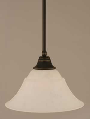 Stem Pendant With Hang Straight Swivel Shown In Dark Granite Finish With 14" White Marble Glass