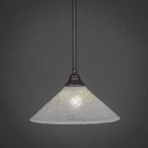 Stem Pendant With Hang Straight Swivel Shown In Dark Granite Finish With 16" Gold Ice Glass