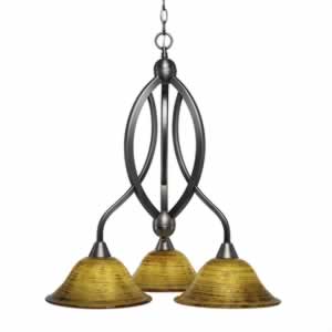 Bow 3 Light Chandelier Shown In Brushed Nickel Finish With 10" Firré Saturn Glass