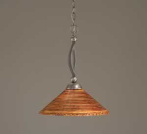 Bow Pendant Shown In Brushed Nickel Finish With 16" Firré Saturn Glass