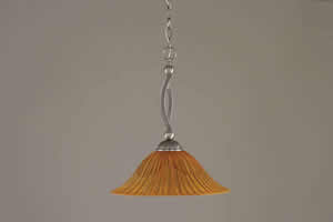 Bow Pendant Shown In Brushed Nickel Finish With 16" Italian Marble Glass