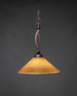 Bow Pendant Shown In Bronze Finish With 16" Firré Saturn Glass