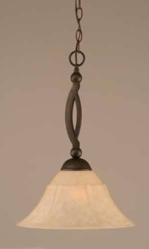 Bow Pendant Shown In Bronze Finish With 14" Italian Marble Glass