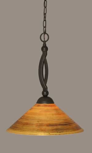 Bow Pendant Shown In Dark Granite Finish With 16" Firré Saturn Glass