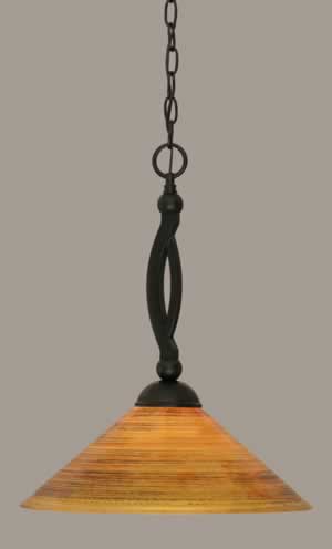 Bow Pendant Shown In Matte Black Finish With 16" Firré Saturn Glass