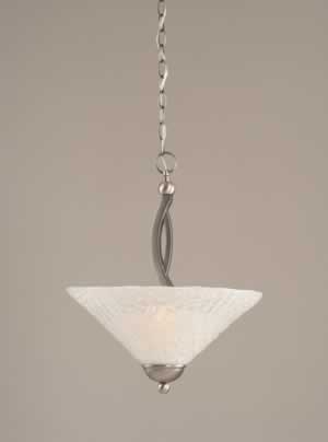Bow Pendant With 2 Bulbs Shown In Brushed Nickel Finish With 16" Italian Bubble Glass