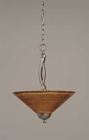Bow Pendant With 2 Bulbs Shown In Brushed Nickel Finish With 16" Firré Saturn Glass