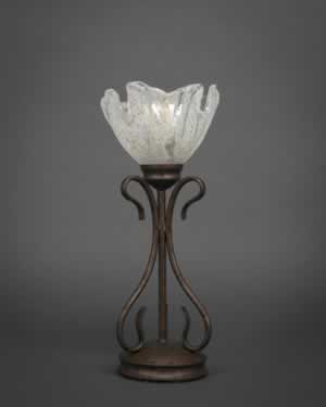 Swan Table Lamp Shown In Bronze Finish With 7" Italian Ice Glass