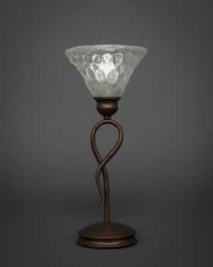 Leaf Table Lamp Shown In Bronze Finish With 7" Italian Bubble Glass