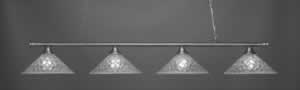 Oxford 4 Light Billiard Light Shown In Brushed Nickel Finish With 16" Italian Bubble Glass