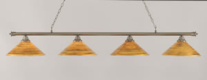 Oxford 4 Light Billiard Light Shown In Brushed Nickel Finish With 16" Firré Saturn Glass