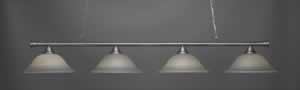 Oxford 4 Light Billiard Light Shown In Brushed Nickel Finish With 16" Gray Linen Glass