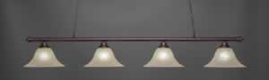 Oxford 4 Light Billiard Light Shown In Bronze Finish With 14" Amber Marble Glass