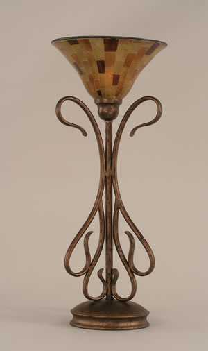 Swan Table Lamp Shown In Bronze Finish With 10" Penshell Resin Shade