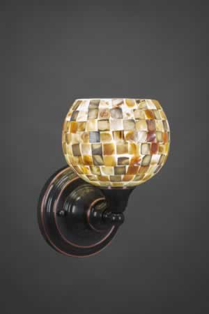 Wall Sconce Shown In Black Copper Finish With 6" Seashell Glass