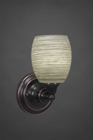 Wall Sconce Shown In Black Copper Finish With 5" Gray Linen Glass