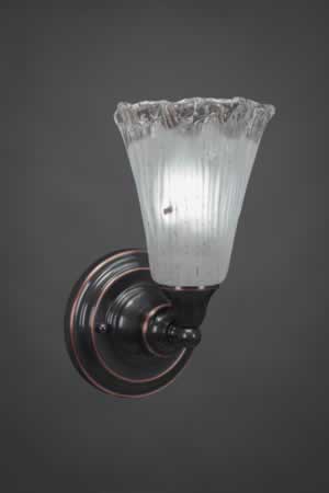 Wall Sconce Shown In Black Copper Finish With 5.5" Frosted Crystal Glass