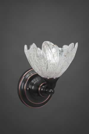 Wall Sconce Shown In Black Copper Finish With 7" Italian Ice Glass