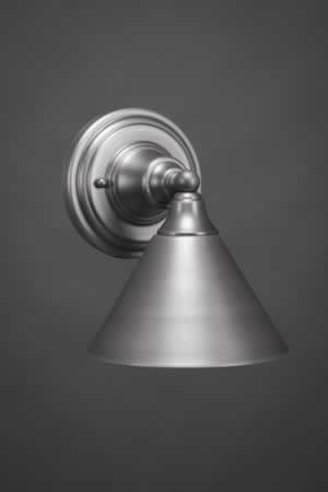 Wall Sconce Shown In Brushed Nickel Finish With 7" Bronze Cone Metal Shade