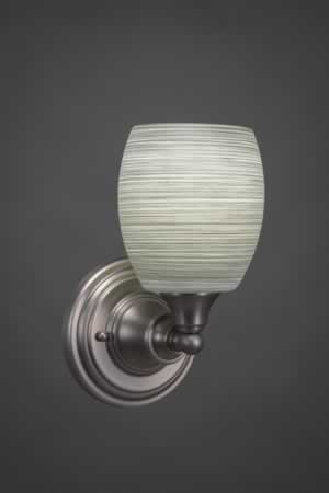 Wall Sconce Shown In Brushed Nickel Finish With 5" Gray Linen Glass