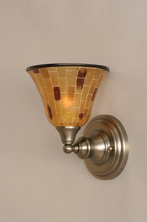 Wall Sconce Shown In Brushed Nickel Finish With 7" Penshell Resin Shade