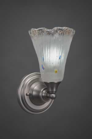 Wall Sconce Shown In Brushed Nickel Finish With 5.5" Frosted Crystal Glass