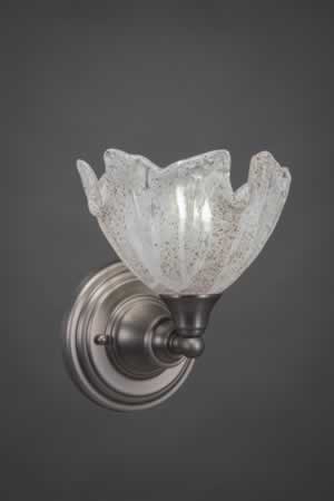 Wall Sconce Shown In Brushed Nickel Finish With 7" Italian Ice Glass