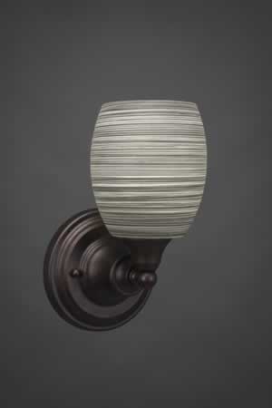 Wall Sconce Shown In Bronze Finish With 5" Gray Linen Glass