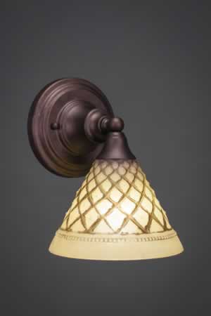 Wall Sconce Shown In Bronze Finish With 7" Chocolate Icing Glass
