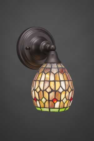 Wall Sconce Shown In Bronze Finish With 5.5" Rosetta Tiffany Glass
