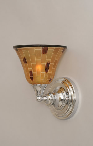 Wall Sconce Shown In Chrome Finish With 7" Penshell Resin Shade