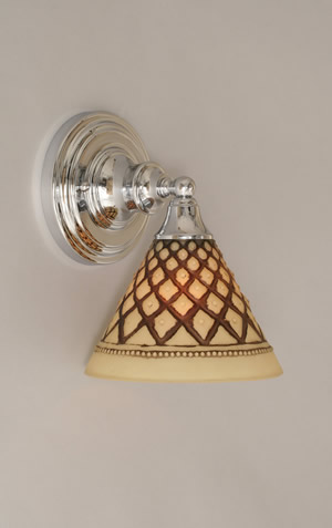 Wall Sconce Shown In Chrome Finish With 7" Chocolate Icing Glass
