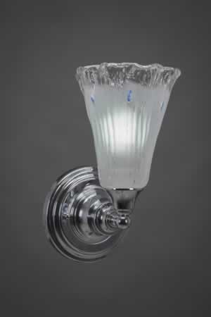 Wall Sconce Shown In Chrome Finish With 5.5" Frosted Crystal Glass