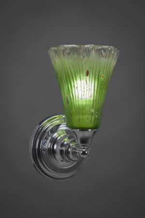 Wall Sconce Shown In Chrome Finish With 5.5" Kiwi Green Crystal Glass