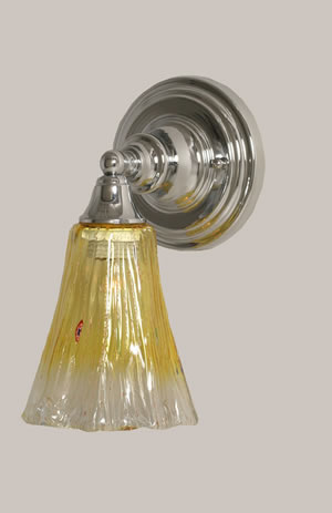 Wall Sconce Shown In Chrome Finish With 5.5" Gold Champagne Crystal Glass