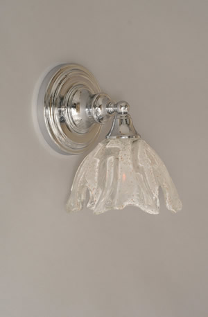 Wall Sconce Shown In Chrome Finish With 7" Italian Ice Glass