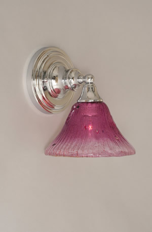 Wall Sconce Shown In Chrome Finish With 7" Wine Crystal Glass