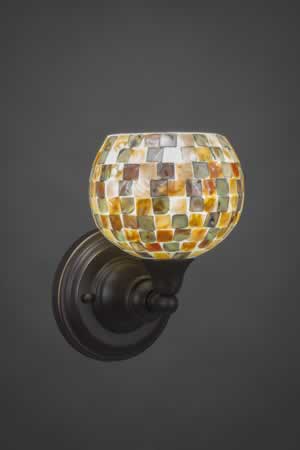 Wall Sconce Shown In Dark Granite Finish With 6" Seashell Glass