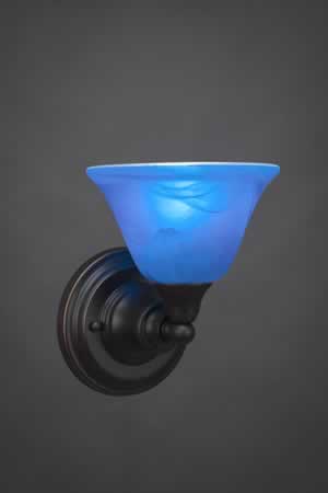 Wall Sconce Shown In Dark Granite Finish With 7" Blue Italian Glass