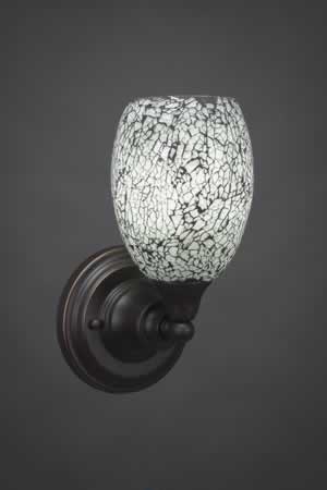Wall Sconce Shown In Dark Granite Finish With 5" Black Fusion Glass
