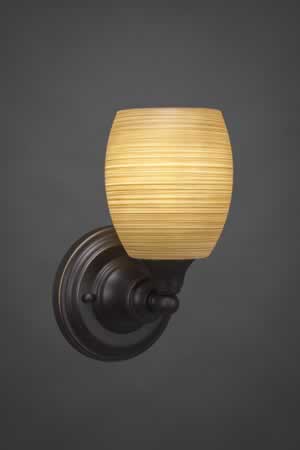 Wall Sconce Shown In Dark Granite Finish With 5" Cayenne Linen Glass
