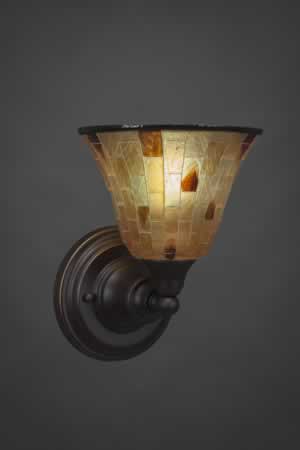 Wall Sconce Shown In Dark Granite Finish With 7" Penshell Resin Shade