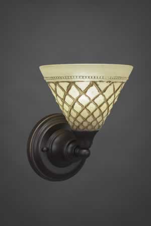 Wall Sconce Shown In Dark Granite Finish With 7" Chocolate Icing Glass