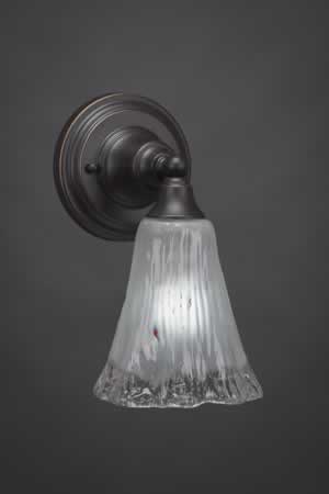 Wall Sconce Shown In Dark Granite Finish With 5.5" Frosted Crystal Glass