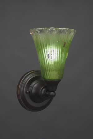 Wall Sconce Shown In Dark Granite Finish With 5.5" Kiwi Green Crystal Glass