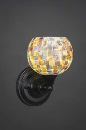 Wall Sconce Shown In Matte Black Finish With 6" Seashell Glass