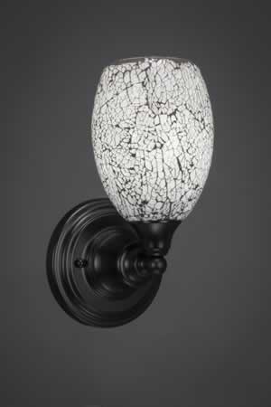 Wall Sconce Shown In Matte Black Finish With 10.75" Black Fusion Glass